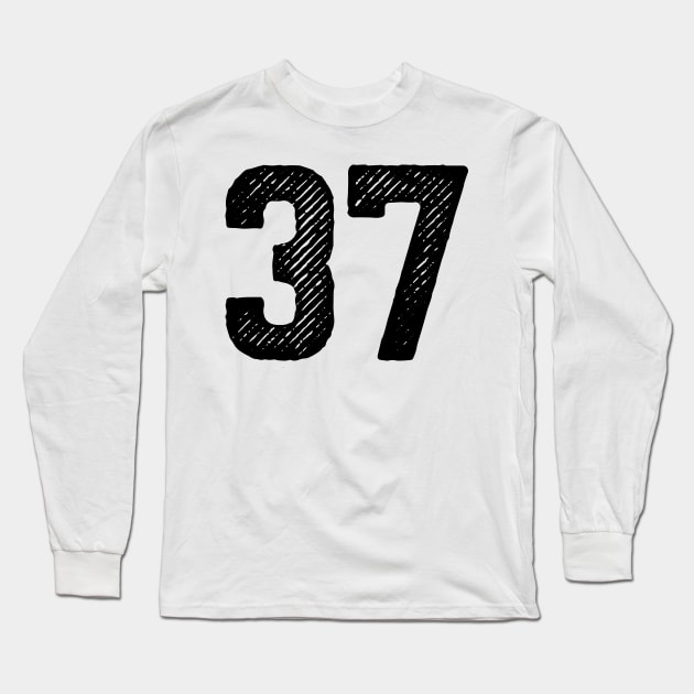 Rough Number 37 Long Sleeve T-Shirt by colorsplash